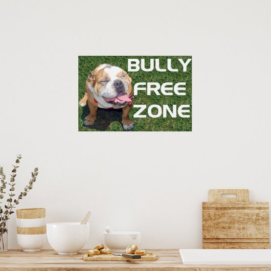 BULLY FREE ZONE affiche 52" x 35" (Cuisine)