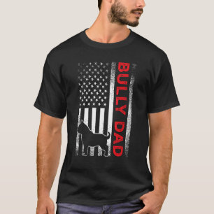 Bully of pitbull hond DAD  Amerikaanse vlag pap T-shirt