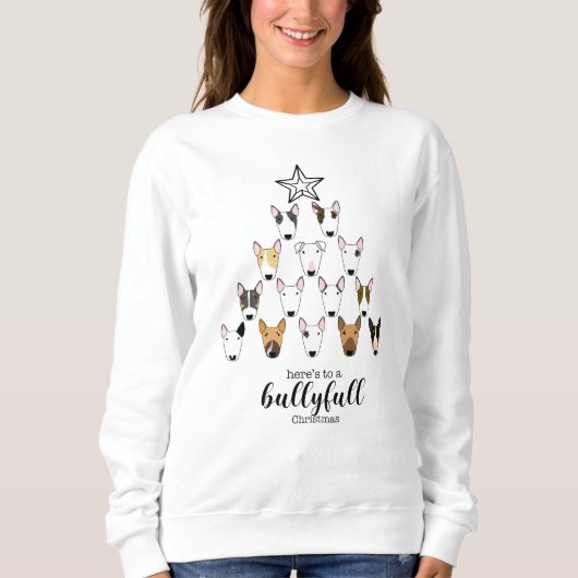 Bullyfull Bull Terrier Kersttrui Trui (Voorkant)