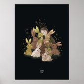 BULRUSH RABBITS van Alexandra Dikaia Poster (Voorkant)
