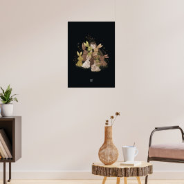 BULRUSH RABBITS van Alexandra Dikaia Poster