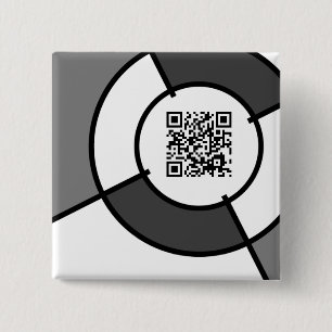 Bulseye QR-code Vierkante Button 5,1 Cm