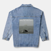 Bultrug walvis en groot schip 2 denim jacket (Achterkant)