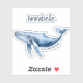 Bultrug Whale Ocean Conservation gepersonaliseerd Sticker (Vel)