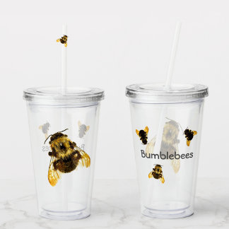 Bumbelbijen optische illusie fotografisch acryl drinkbeker