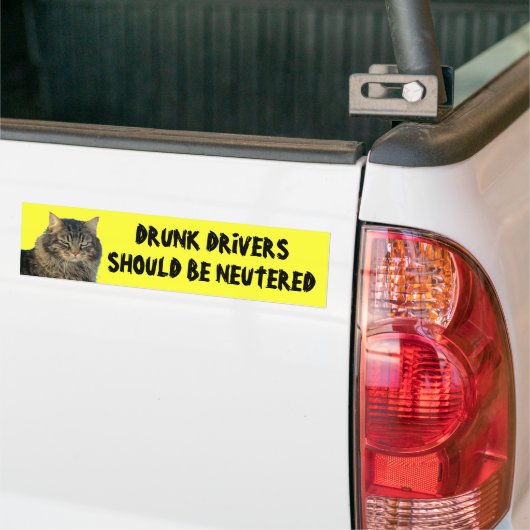 Bumber Cat zegt dat Neuter Drink Drivers Bumpersticker (Op Truck)