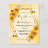 Bumble abeille nid d'abeille invitation baby showe (Devant)