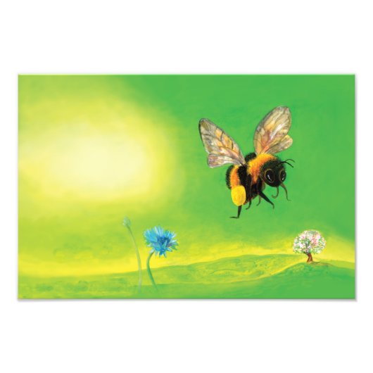 Bumble abeille volant illustration photo imprimer (Devant)