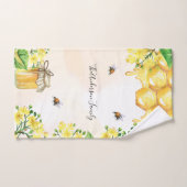 Bumble abeilles miel fleurons jaunes monogramme (Serviette à main)