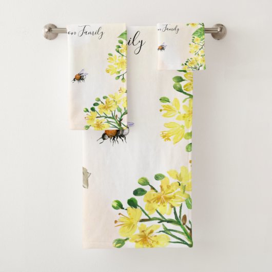 Bumble abeilles miel fleurons jaunes monogramme (En situation)