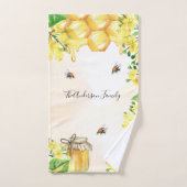 Bumble abeilles miel fleurons jaunes monogramme (Serviette à main)