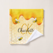 Bumble abeilles miel nid d'abeille goutte de miel  (Gant de toilette)