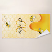 Bumble abeilles miel nid d'abeille goutte de miel (Serviette de bain)