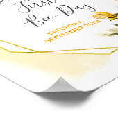 Bumble Bee 1st Birthday Party Affiche de bienvenue (Coin)