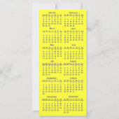 Bumble Bee 2012 Calendrier Signet Carte De Rack (Dos)