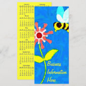 Bumble Bee 2012 Calendrier Signet Carte De Rack (Devant / Derrière)