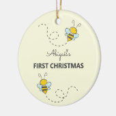 Bumble Bee Aangepast eerste kerstfeest Keramisch Ornament (Links)