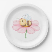 Bumble Bee and Flower Paper Borden Papieren Bordje (Voorkant)