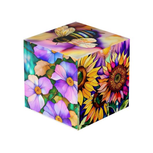 Bumble Bee and Garden Bees Art Cube (Angle arrière)