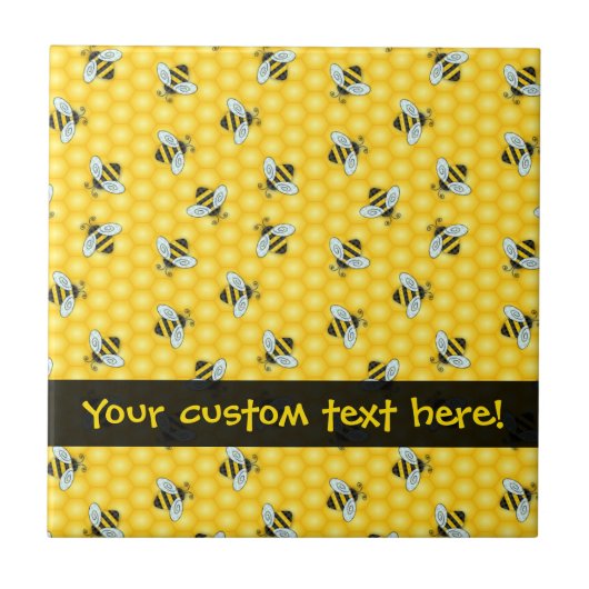 Bumble Bee and Honeycomb Pattern Tegeltje (Voorkant)