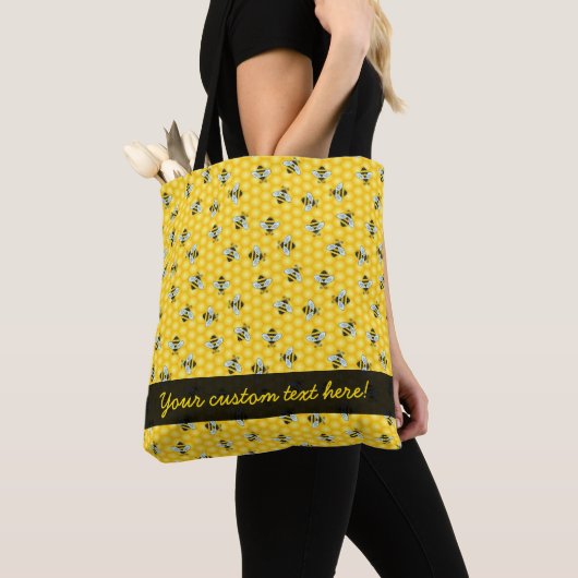 Bumble Bee and Honeycomb Pattern Tote Bag (Dichtbij)