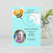 Bumble Bee Anniversaire Photo Invitation (Debout devant)