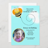 Bumble Bee Anniversaire Photo Invitation (Devant / Derrière)