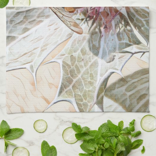 Bumble bee art style imprimé serviette de thé (Plié)