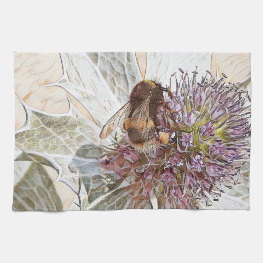 Bumble bee art style imprimé serviette de thé (Horizontal)