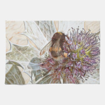 Bumble Bee Art Style print theedoek