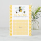 Bumble Bee Baby shower Bingo Cartes (Debout devant)
