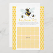 Bumble Bee Baby shower Bingo Cartes (Devant / Derrière)