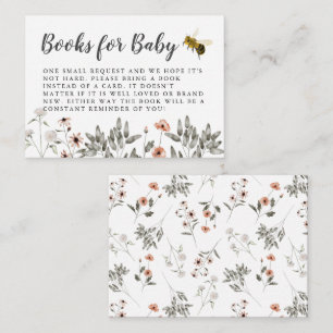 Bumble Bee Baby shower Book Request Informatiekaartje