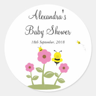 Bumble Bee Baby shower Favoriser Stickers
