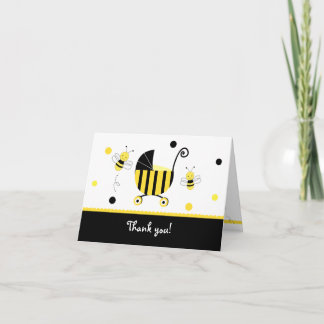 Bumble Bee Baby shower Gevouwen Dank u notitiekaar Bedankkaart