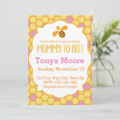 Bumble Bee Baby shower Invitation (fille) (Debout devant)