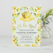 Bumble Bee Baby shower Invitation Flower (Debout devant)