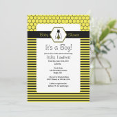 Bumble Bee Baby shower Invitation Kaart (Staand voorkant)