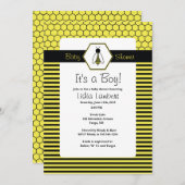 Bumble Bee Baby shower Invitation Kaart (Voorkant / Achterkant)