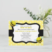 Bumble Bee Baby shower Invitation Kaart (Staand voorkant)