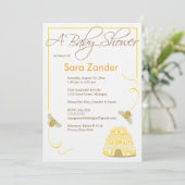 Bumble Bee Baby shower Invitation Kaart (Staand voorkant)