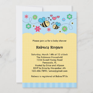 Bumble Bee Baby shower Invitation Kaart