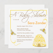 Bumble Bee Baby shower Invitation Kaart (Voorkant / Achterkant)