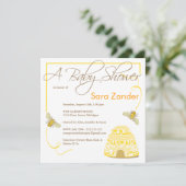 Bumble Bee Baby shower Invitation Kaart (Staand voorkant)