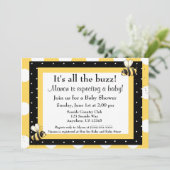 Bumble Bee Baby shower Invitation Kaart (Staand voorkant)