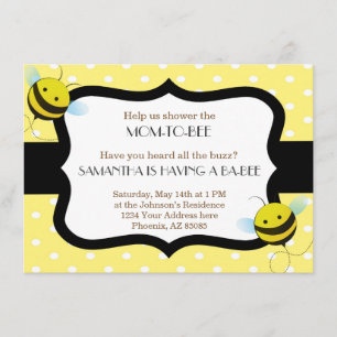 Bumble Bee Baby shower Invitation Kaart