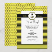 Bumble Bee Baby shower Invitation Kaart (Voorkant / Achterkant)
