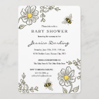 Bumble Bee Baby Shower Invitations | Gele Floral