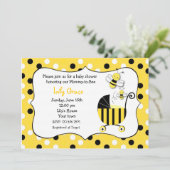 Bumble Bee Baby Shower Invitations Kaart (Staand voorkant)