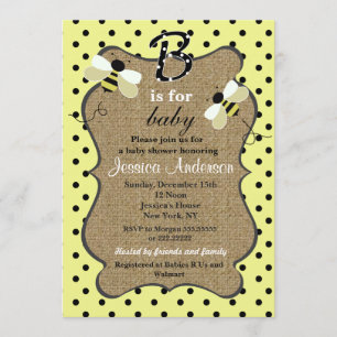 Bumble Bee Baby Shower Invitations Kaart